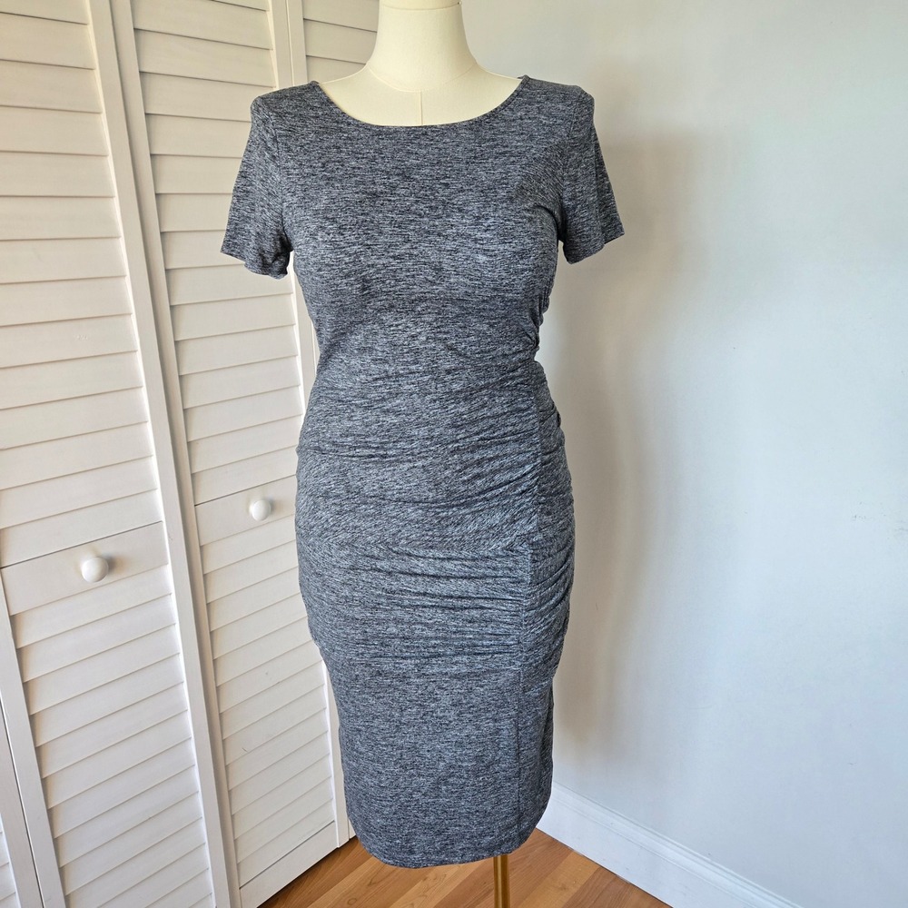 Ann Taylor Heathered Gray Ruched Two-Piece Set Size M/L Soft Minimalist Chic‎